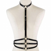 Sexy Belt Pu leather Harness body chain women Collar Goth Party waist chain Halter Outfits punk Jewelry