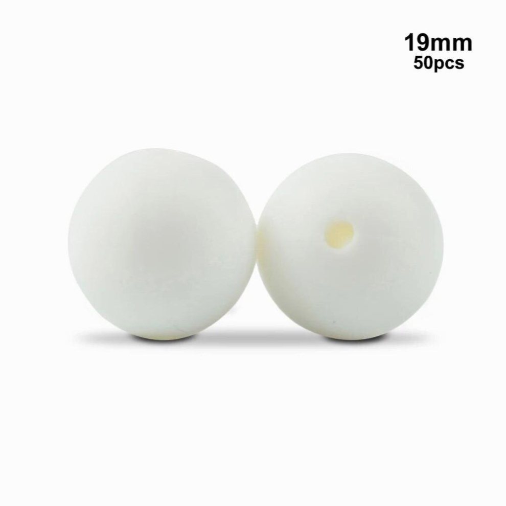 Hot 19MM Round 50pcs Silicone Beads For Silicone Teething Beads Silicone Loose Beads For Baby Teether BPA Safe DIY Silicone Bead