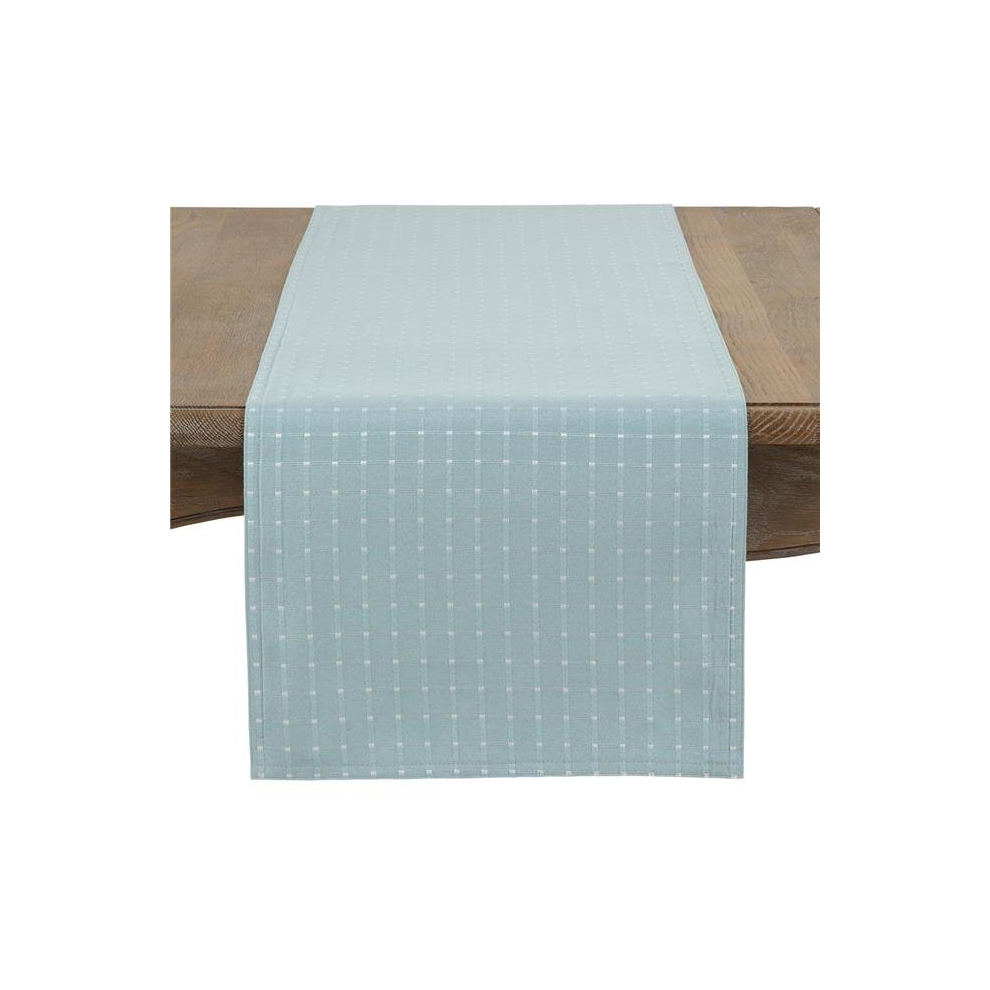 120 in. Square Stitched Line Table Runner, Aqua-image-OPC-PCSSJM2-NEW