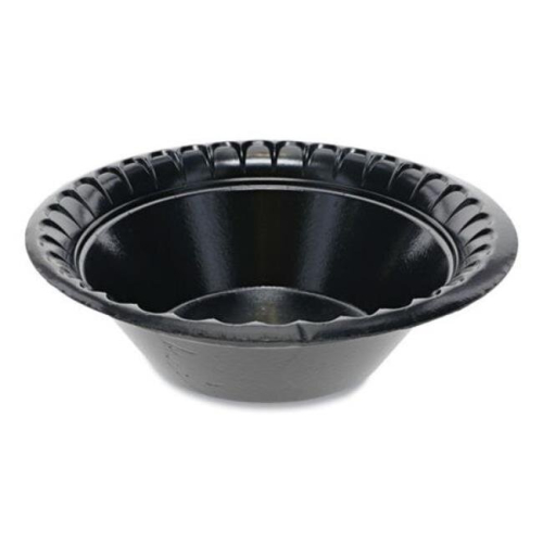 12 oz Laminated Foam Dinnerware Bowl, Black