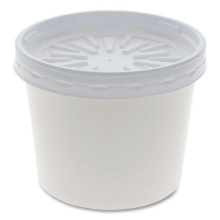 15.5 x 11.31 x 20.31 in. 12 oz Paper Round Food Container with Lid, White - 250 Count