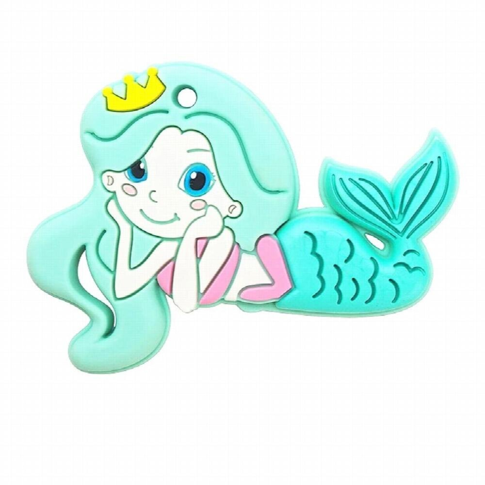 Chenkai 10pcs Silicone Mermaid Reassure Teether Pacifier Dummy Teething DIY Infant Smoothing Sensory Bite Toy Accessories Gift
