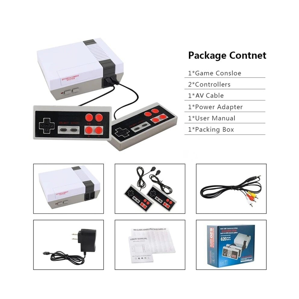 Mini Retro Portable Console Video Game Console Handheld Player Av Output 8-Bit 620 Games Classic Children Consoles Toys Gifts