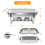 Chafing Dish Buffet Set 8QT 4 Pack Rectangular Full Pan ×2+Half Pan ×2 5