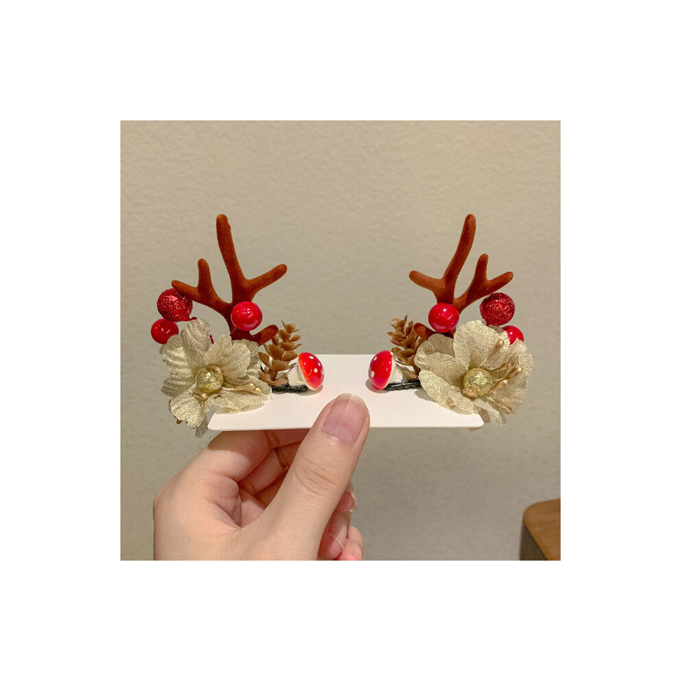 (Hairpin 1385-7) Christmas Hairpin Jewelry Antler 2022 New Side Barrettes Party Cartoon Funny Children's Clip Wholesale Size fits all-image-OPC-PCSSNJM-NEW
