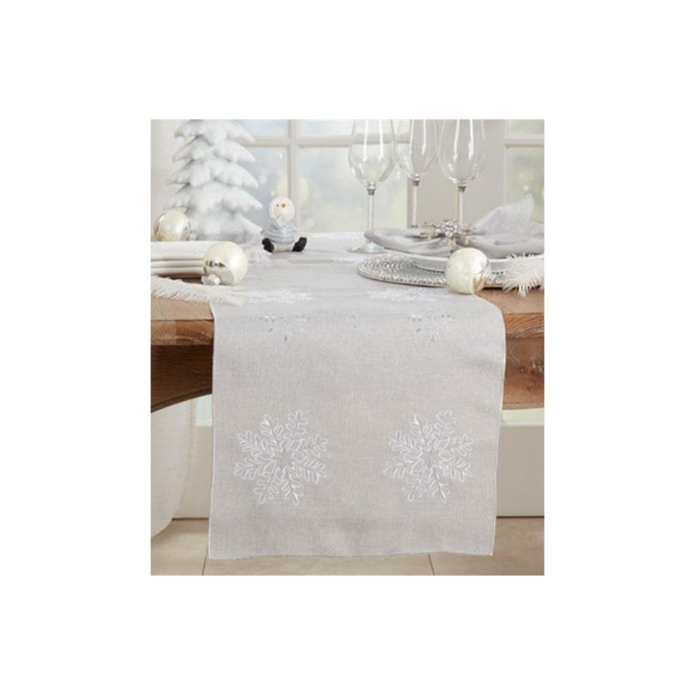 16 x 72 in. Snowflake Design Table Runner, Silver-image-OPC-PCSSKB6-NEW