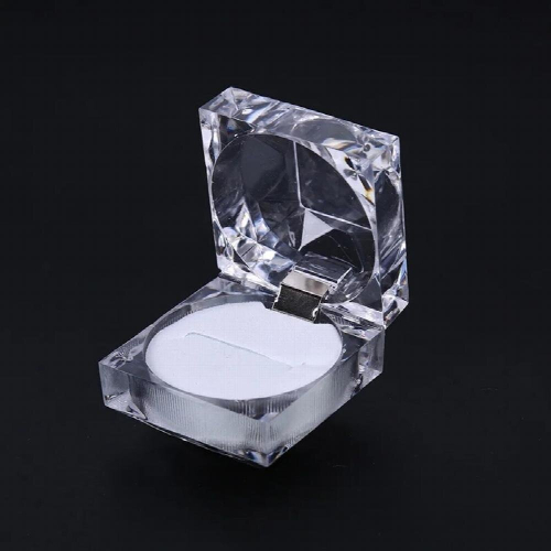1Pc Clear Acrylic Ring Box Personalized Wedding Ring Bearer Box Ring Pillow Box Wedding Gift