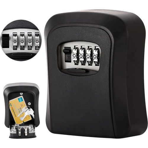 Key Safe Box 4 Digit Wall Mounted Outdoor Black High Security Code on OnBuy