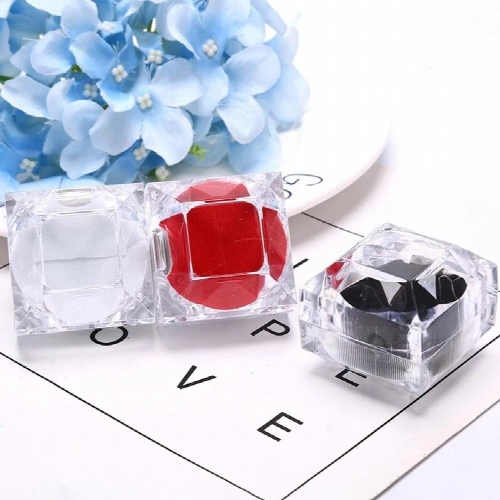 1Pc Clear Acrylic Ring Box Personalized Wedding Ring Bearer Box Ring Pillow Box Wedding Gift 2