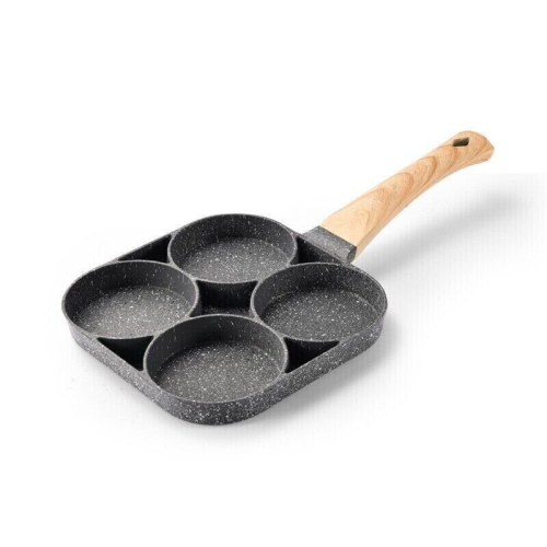 4 Hole Omelet Pan for Make Burger Egg Ham Pancake Non-Stick