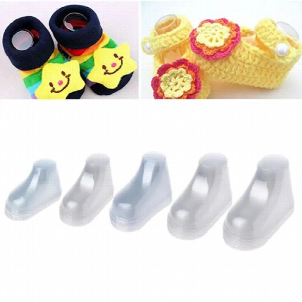 10Pcs Clear Plastic Baby Feet Display Baby Booties Shoes Socks Showcase A0KD