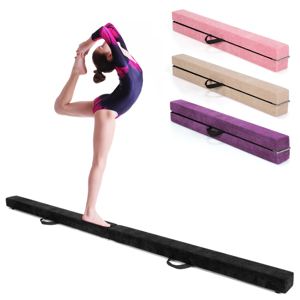 7FT Folding Gymnastic Beam Portable Floor Balance Beam w/ Carrying Handles