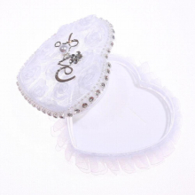 Lace Jewelry Box Romantic Heart-shape Ring Case Wedding Rings Holder Romantic Wedding Ring Bearer Pillow Cushion Holder Gift