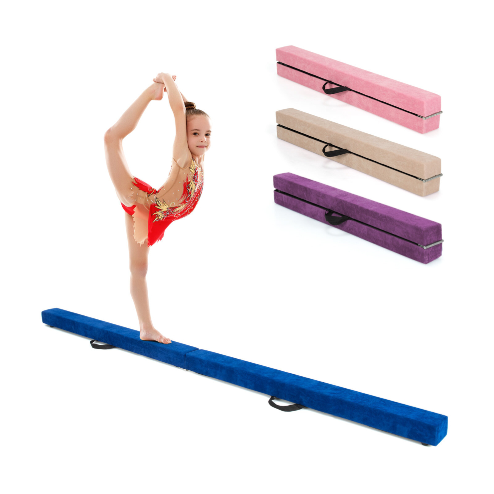 7FT Folding Gymnastic Beam Portable Floor Balance Beam w/ Carrying Handles