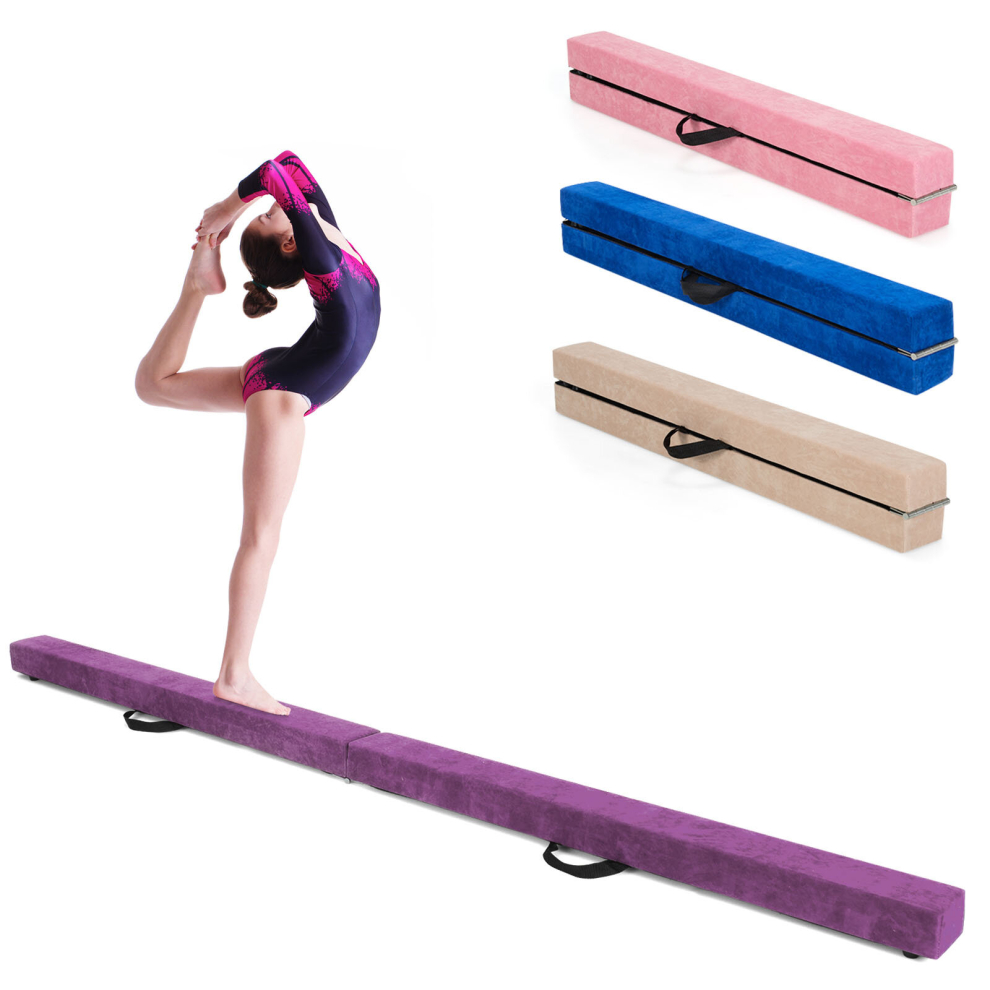 7FT Folding Gymnastic Beam Portable Floor Balance Beam w/ Carrying Handles