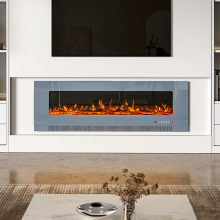 (Grey, 60inch) LED Electric Fireplace with Remote Control