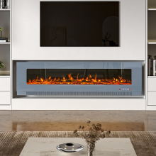 (Grey, 72inch) LED Electric Fireplace with Remote Control