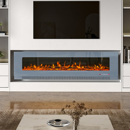 Living And Home (Grey, 72inch) LED Electric Fireplace with Remote Control