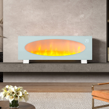 42-Inch LED Electric Fireplace with 7 Flame Colours, Remote, 1000/2000W, Adjustable Brightness & Heat, No Venting