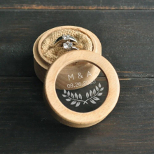Ring Bearer Box, Personalized Wedding Ring Box, Wooden Ring Holder Box, Rustic Wedding Initials & Date