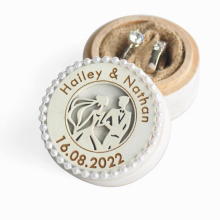 Wedding Rings Box Personalized Wedding Ring Bearer Pillow Proposal Engagement Rings Holder Wooden Ring Box For Wedding Ceremony