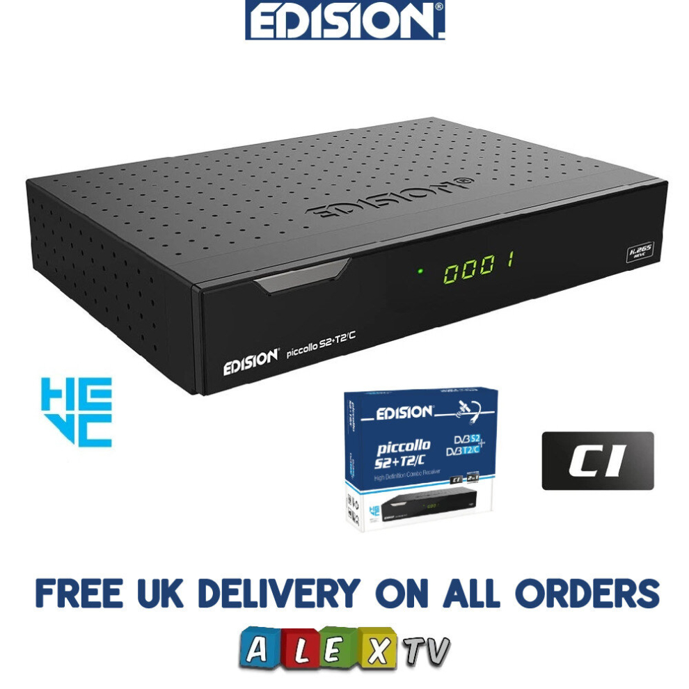 Edision Piccollo S2+T2/C Digital Satellite Decoder Combo 1080p CA Card+CAM Slots