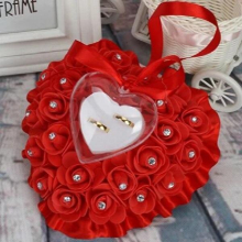 Wide-side Ring Box Storage Cushions Pillow Decoration For Wedding Jewelry Romantic