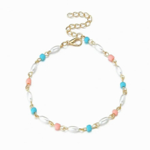 Charm Anklet Bracelet Jewelry Accessory Colorful Beads No Fading Adjustable Extended Chain Decorate Personality Foot J