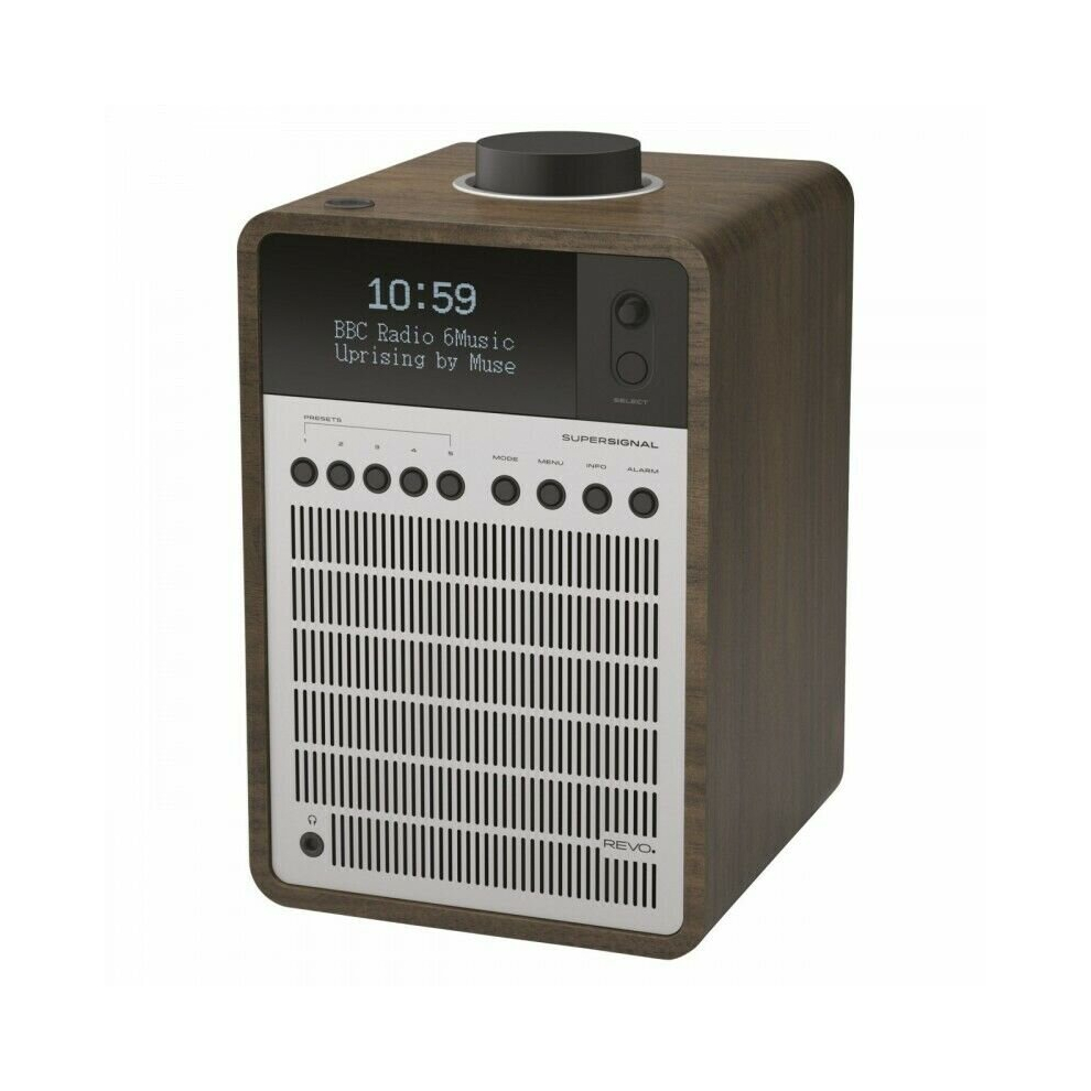 Revo Supersignal Dab+ Fm Digital Radio With Bluetooth Walnut/ Silver 3301414182625