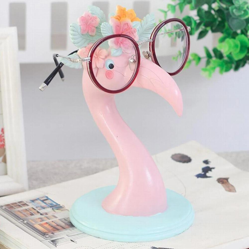 Flamingo Shaped Eyeglasse Spectacle Sunglasses Glasses Resin Holder Display Stand Pink