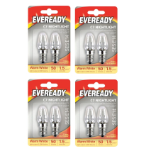 8x E14 Replacement Night Light Bulbs 7W E14 Screw Cap Small Warm White