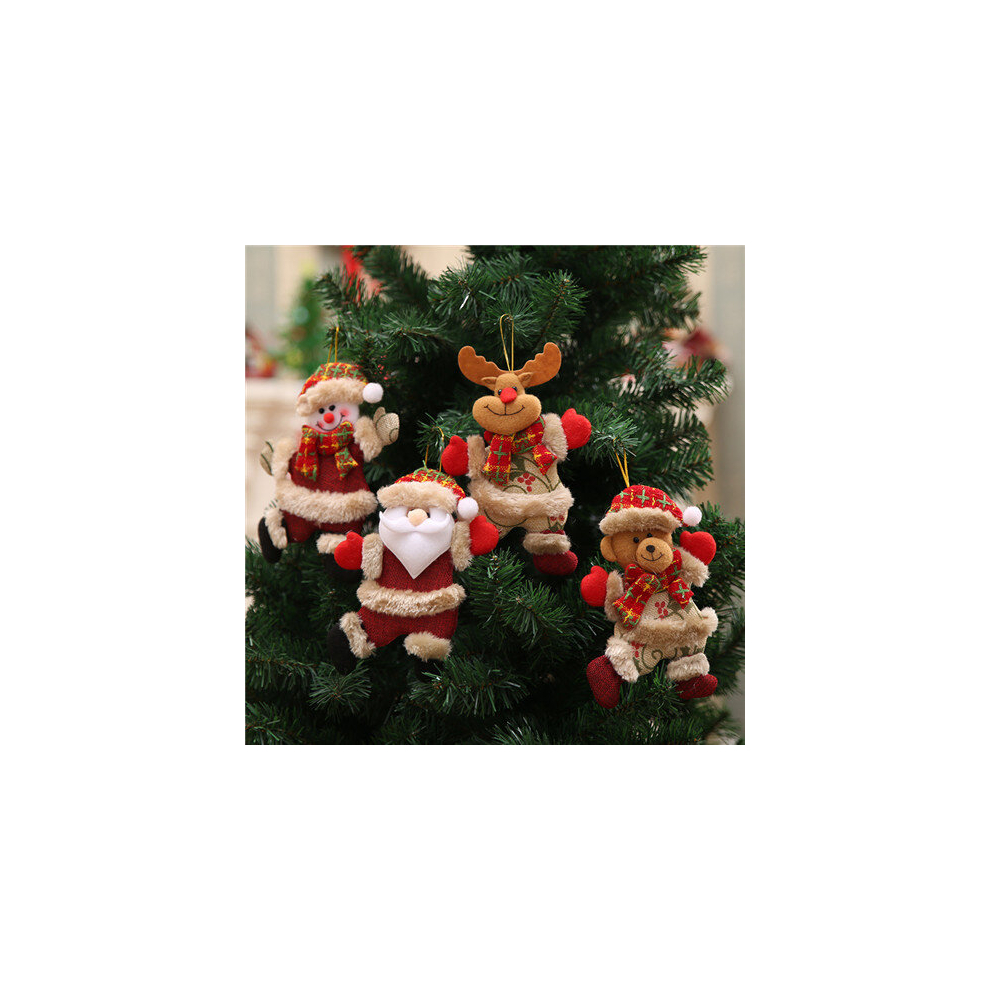 4PCS Christmas Hanging Ornament Santa Claus Xmas Tree Decorations Gift