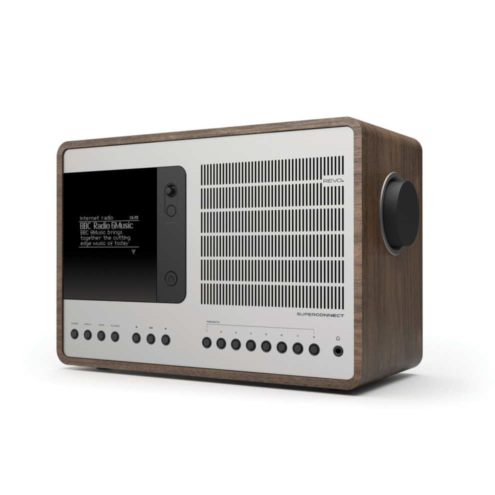 Revo Superconnect Dab+ Fm Digital Radio With Bluetooth Walnut/ Silver 3301414182649