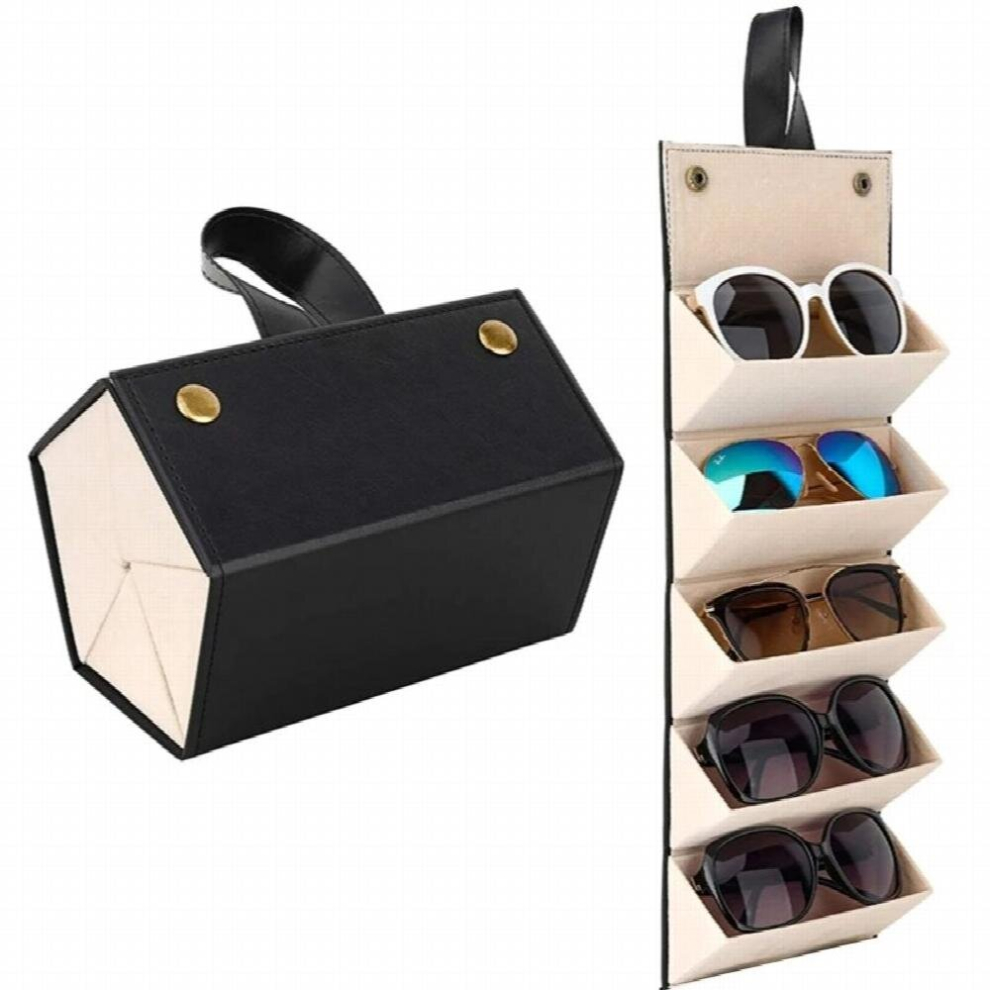5 Slot Travel Sunglasses Storage Rack-PU Glasses Storage Box-multi-hanging Glasses Frame Display Eyeglass Organizer