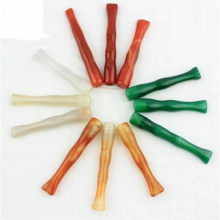 Hand Carved Natural Green / Red / jade Cigarette Filter Pipe L 90mm-95mm