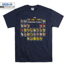 (X-Large, Navy) The Super Mario Periodic Table Poster Black Women T Shirt T-Shirt Tshirt Top