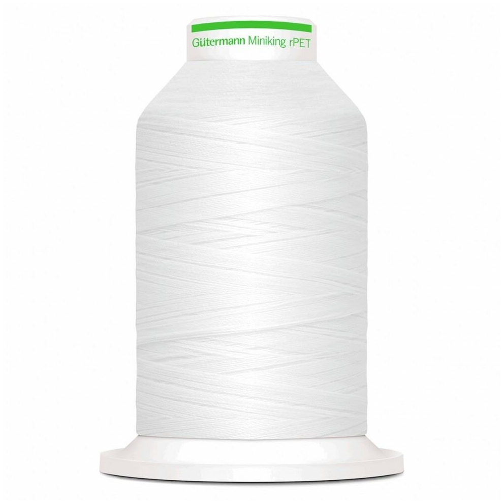 Gutermann Recycled Miniking Overlocker Thread 800 White - 1000 Metres - each