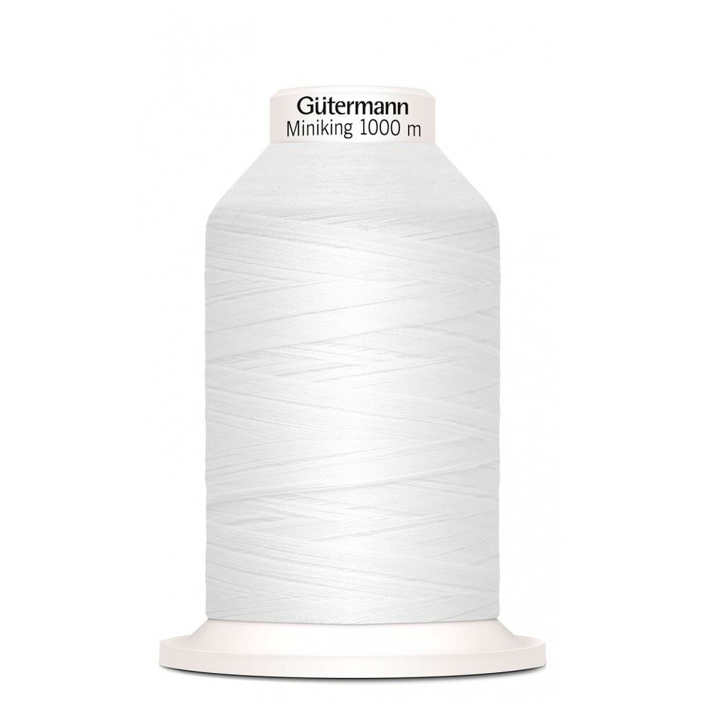 Gutermann Miniking Overlocker Thread 800 White - 1000 Metres - each