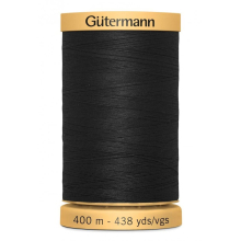Gutermann Cotton Sewing Thread Black 5201 - 400 Metres - each