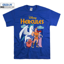 (Small, Blue) Disney Hercules Characters Poster Men Women Unisex Top T Shirt T-Shirt Tshirt