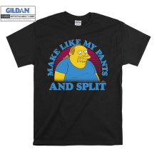 (Large, Black) Make Like My Pants And Split Comic Book Guy Men Women Unisex Top T Shirt T-Shirt Tshirt