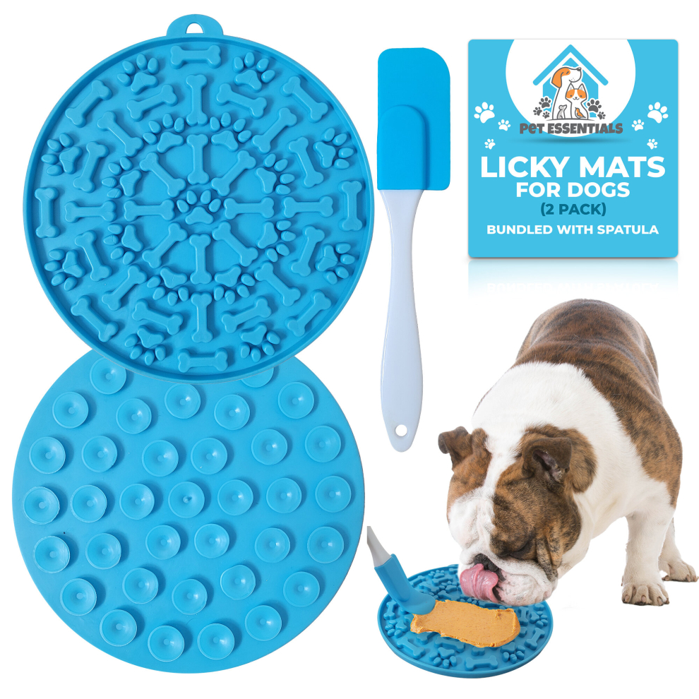 2pk Licky Mat For Dogs Suction & Spatula Pet Cat Food Placemat Feeding