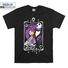 (Medium, Black) Couple Poster Jack And Sally Men Women Unisex Top T Shirt T-Shirt Tshirt