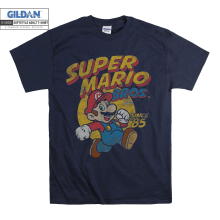 (XXXX-Large, Navy) Super Mario Bros. Poster Men Women Unisex Top T Shirt T-Shirt Tshirt