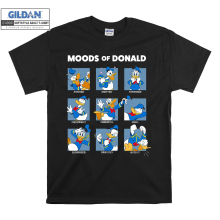 (XX-Large, Black) Moods Of Donald Duck Poster Men Women Unisex Top T Shirt T-Shirt Tshirt
