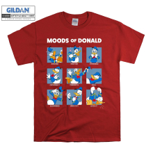 (XXXX-Large, Red) Moods Of Donald Duck Poster Men Women Unisex Top T Shirt T-Shirt Tshirt