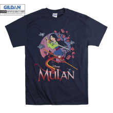 (X-Small, Navy) Disney Mulan Poster Black Women T Shirt T-Shirt Tshirt Top