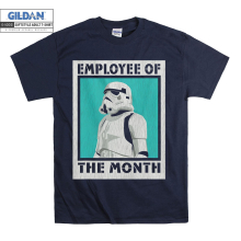 (X-Large, Navy) Employee Of The Month Stormtrooper  Men Women Unisex Top T Shirt T-Shirt Tshirt