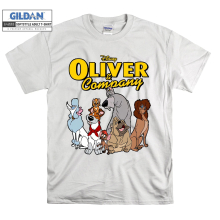(Large, White) Disney Oliver & Company Characters Poster Men Women Unisex Top T Shirt T-Shirt Tshirt