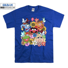 (Medium, Blue) The Muppets Show Characters Poster Men Women Unisex Top T Shirt T-Shirt Tshirt